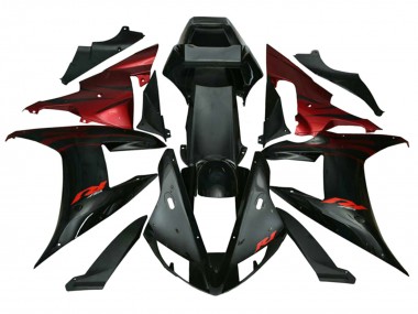 Online 2002-2003 Yamaha YZF 1000 R1 Motorcycle Fairings - Red Black Flame Canada