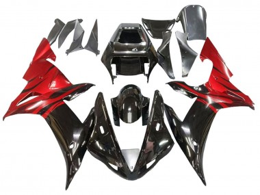 Online 2002-2003 Yamaha YZF 1000 R1 Motorcycle Fairings - Glossy Black Red Flame Canada
