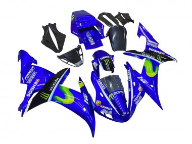 Online 2002-2003 Yamaha YZF 1000 R1 Motorcycle Fairings - Blue Black Green MoviStar ENEOS Monster Canada