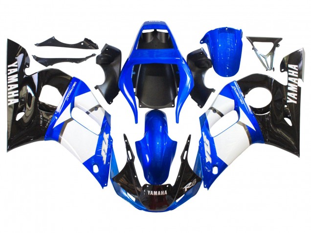 1998-2002 Yamaha YZF 600 R6 Motorcycle Fairings - White Blue Glossy Black Canada
