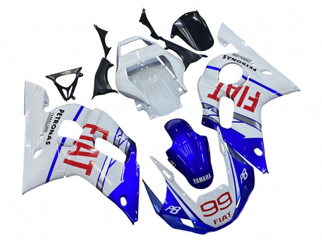 1998-2002 Yamaha YZF 600 R6 Motorcycle Fairings - White Blue Red Fiat 99 Canada
