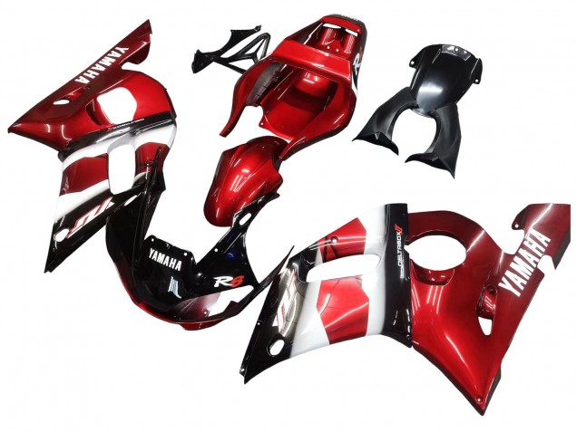 1998-2002 Yamaha YZF 600 R6 Motorcycle Fairings - Red White Glossy Black Canada