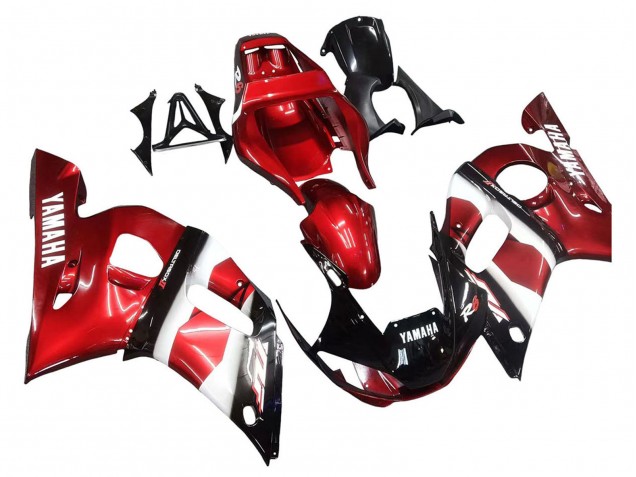 1998-2002 Yamaha YZF 600 R6 Motorcycle Fairings - Red White Glossy Black Canada