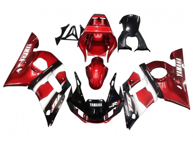 1998-2002 Yamaha YZF 600 R6 Motorcycle Fairings - Red White Glossy Black Canada