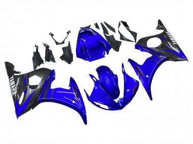 Online 2003-2004 Yamaha YZF R6 Motorcycle Fairings - Blue Glossy Black Canada