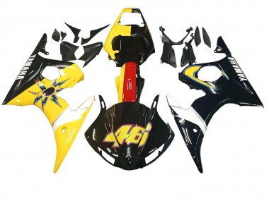 Online 2006-2009 Yamaha YZF R6S Motorcycle Fairings - Yellow Red Glossy Black 46 Canada