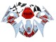 2006-2009 Yamaha YZF R6S Motorcycle Fairings - White Red Lucky Strike Motul Canada