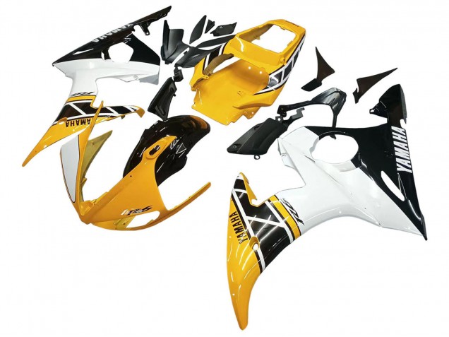 2006-2009 Yamaha YZF R6S Motorcycle Fairings - Yellow White Glossy Black Canada