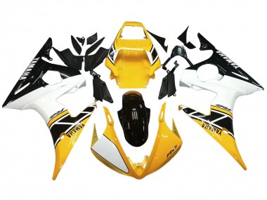 Online 2006-2009 Yamaha YZF R6S Motorcycle Fairings - Yellow White Glossy Black Canada