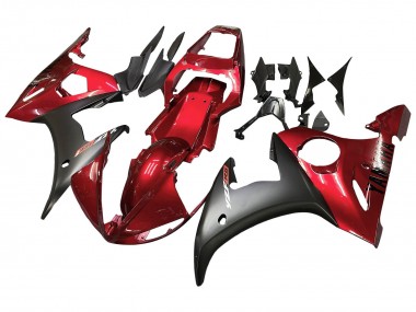 Online 2003-2004 Yamaha YZF R6 Motorcycle Fairing Kits - Red Matte Black Canada
