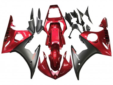 Online 2003-2004 Yamaha YZF R6 Motorcycle Fairing Kits - Red Matte Black Canada