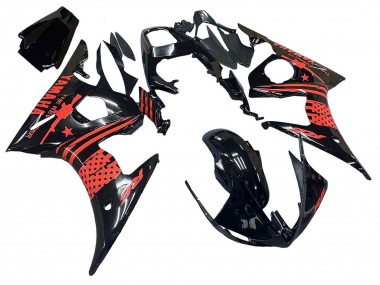 Online 2003-2004 Yamaha YZF R6 Motorcycle Fairing - Glossy Black Red Canada