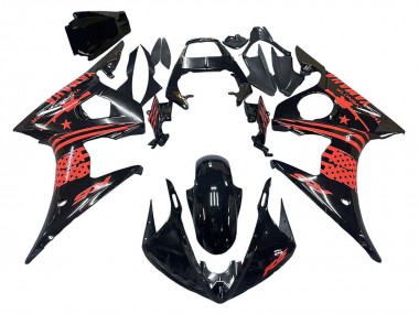 Online 2003-2004 Yamaha YZF R6 Motorcycle Fairing - Glossy Black Red Canada