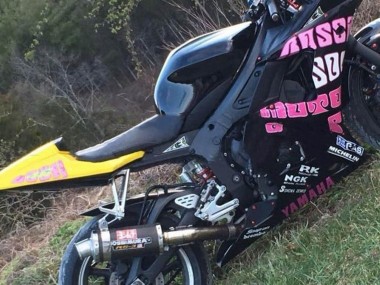 Online 2006-2009 Yamaha YZF R6S Motorcycle Fairings - Yellow Pink Glossy Black Rossi Repsol 46 Canada