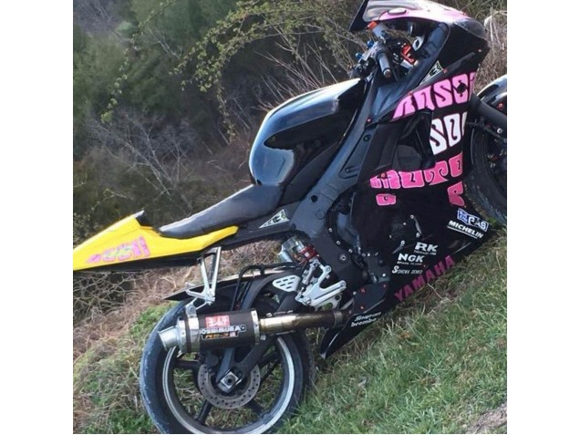 2006-2009 Yamaha YZF R6S Motorcycle Fairings - Yellow Pink Glossy Black Rossi Repsol 46 Canada
