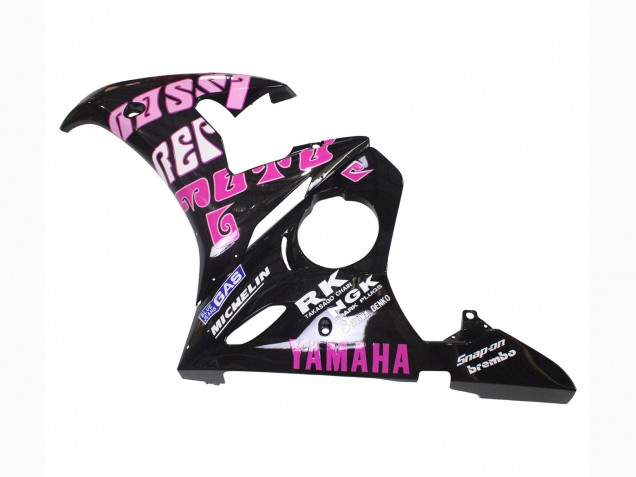 2006-2009 Yamaha YZF R6S Motorcycle Fairings - Yellow Pink Glossy Black Rossi Repsol 46 Canada