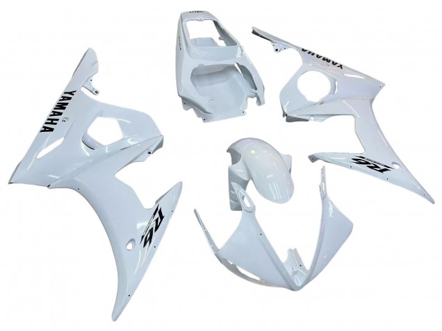 2006-2009 Yamaha YZF R6S Motorcycle Fairings - White Black Decals Canada