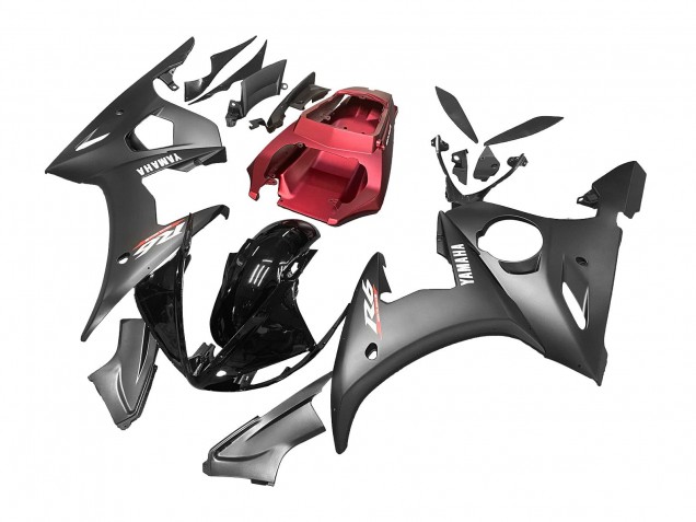2006-2009 Yamaha YZF R6S Motorcycle Fairings - Black Red Canada