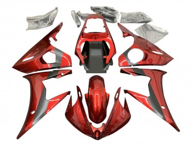 Online 2003-2004 Yamaha YZF R6 Motorcycle Fairing - Red Matte Black Canada