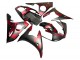 2005 Yamaha YZF 600 R6 Motorcycle Fairings - Matte Black Red Geometric Canada