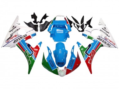 Online 2005 Yamaha YZF 600 R6 Motorcycle Fairings - Light Blue White Green Red Kastinee Dunlop Motul Canada