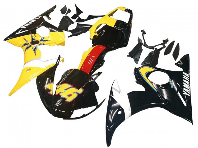 2005 Yamaha YZF 600 R6 Motorcycle Fairings - Black Yellow Red 46 Canada