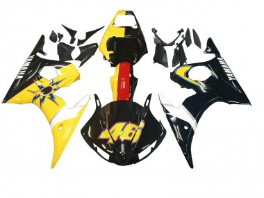 Online 2005 Yamaha YZF 600 R6 Motorcycle Fairings - Black Yellow Red 46 Canada