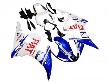 Online 2005 Yamaha YZF 600 R6 Motorcycle Fairings - White Blue Dunlop Fiat Motul Canada