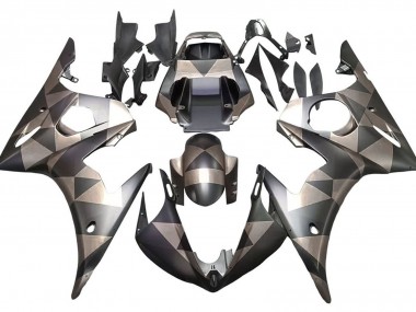 Online 2005 Yamaha YZF 600 R6 Motorcycle Fairings - Matte Black Grey Geometric Canada