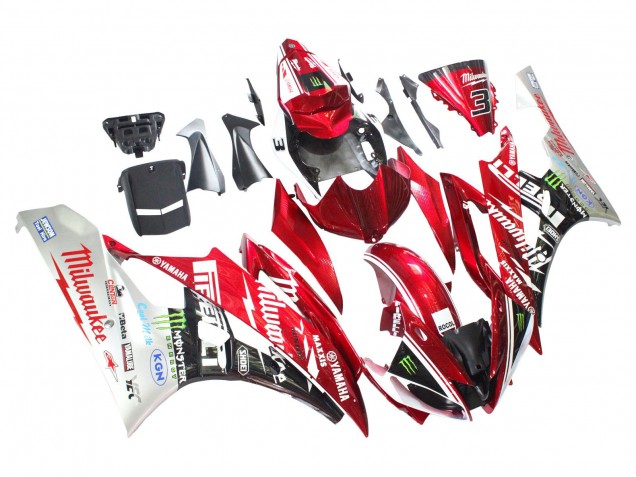 2006-2007 Yamaha YZF 600 R6 Motorcycle Fairings - White Red Black Green Monster Milwaukee Canada