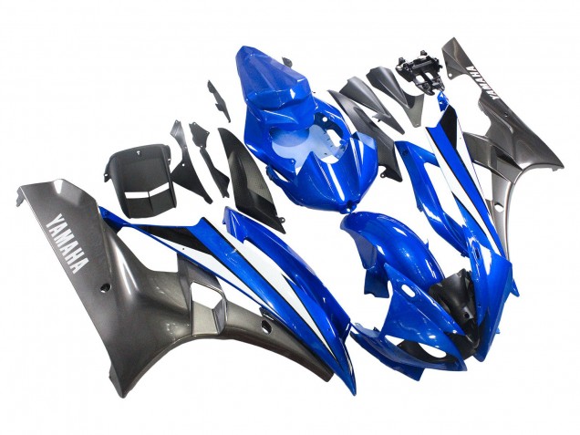 2006-2007 Yamaha YZF 600 R6 Motorcycle Fairings - Blue White Glossy Black Canada
