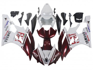 Online 2006-2007 Yamaha YZF 600 R6 Motorcycle Fairings - White Maroon Red Fiat Acer Yamalube Canada