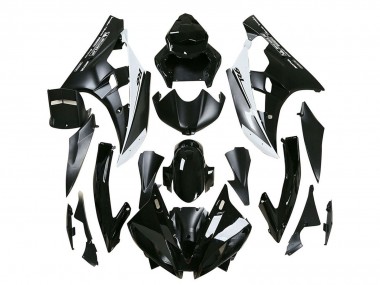 Online 2006-2007 Yamaha YZF 600 R6 Motorcycle Fairings - Glossy Black Matte Black White Motul Michelin Canada