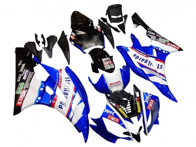2006-2007 Yamaha YZF 600 R6 Motorcycle Fairings - White Blue Black Fimer Volvo Yamalube Sterilgarda Canada