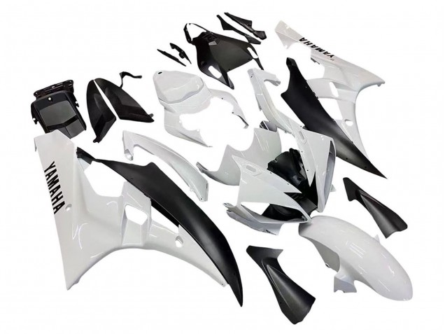 2006-2007 Yamaha YZF 600 R6 Motorcycle Fairings - White Matte Black Canada