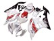 2006-2007 Yamaha YZF 600 R6 Motorcycle Fairings - White Red Black Motul Canada
