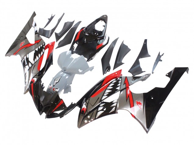 2008-2016 Yamaha YZF 600 R6 Motorcycle Fairings - Silver Black Red Shark 4 Canada