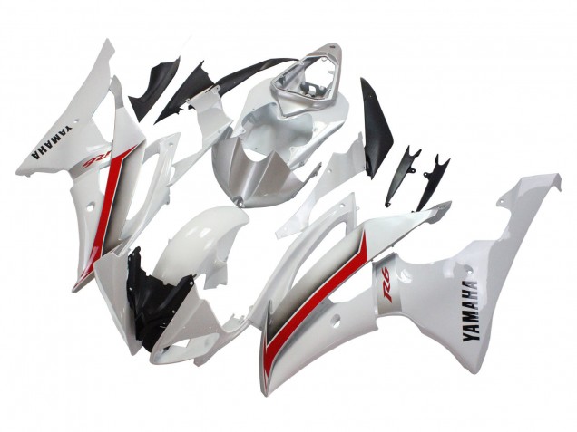 2008-2016 Yamaha YZF 600 R6 Motorcycle Fairings - White Red Canada