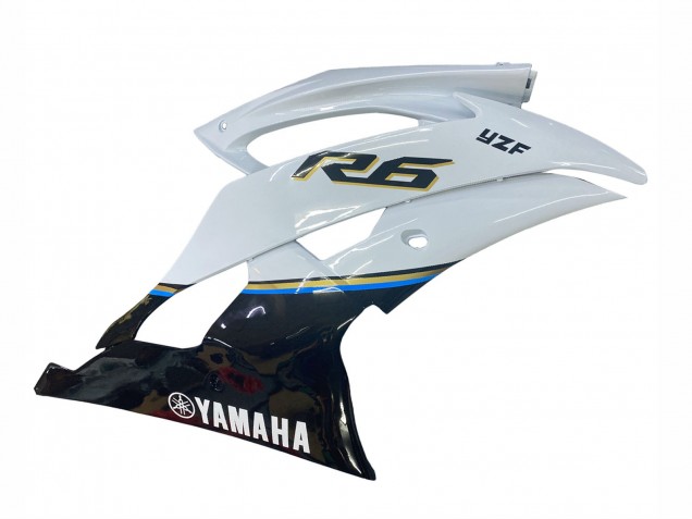 2008-2016 Yamaha YZF 600 R6 Motorcycle Fairing - White Blue Glossy Black Canada