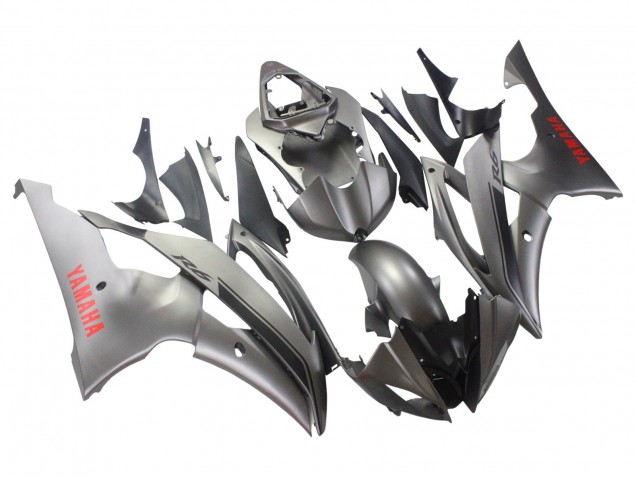 2008-2016 Yamaha YZF 600 R6 Motorcycle Fairings - Matte Grey Red Decals Canada