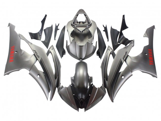 2008-2016 Yamaha YZF 600 R6 Motorcycle Fairings - Matte Grey Red Decals Canada