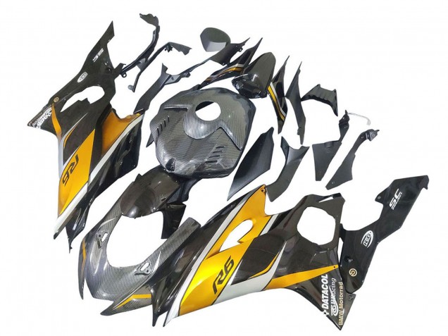 2017-2023 Yamaha YZF 600 R6 Motorcycle Fairings - Gold Black Carbon Fiber Canada