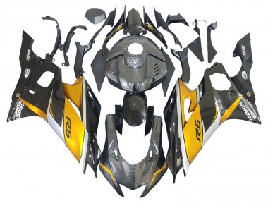 Online 2017-2023 Yamaha YZF 600 R6 Motorcycle Fairings - Gold Black Carbon Fiber Canada
