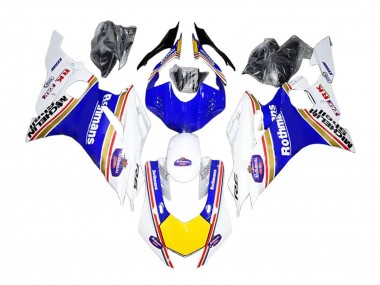 Online 2017-2023 Yamaha YZF 600 R6 Motorcycle Fairings - White Blue Yellow Rothmans Canada