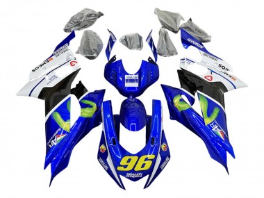Online 2017-2023 Yamaha YZF 600 R6 Motorcycle Fairings - White Blue Black Green MoviStar Semakin Didepan Canada
