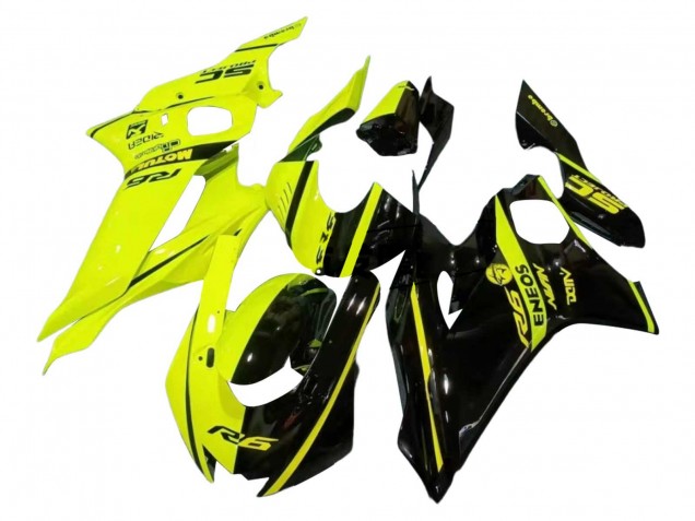 2017-2023 Yamaha YZF 600 R6 Motorcycle Fairings - Neon Yellow Glossy Black Split Canada