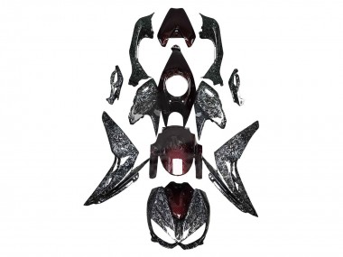 Online 2014-2019 Kawasaki Z1000 Motorcycle Fairings - Black Red Forged Carbon Fiber Canada