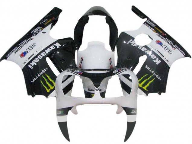 2000-2001 Kawasaki ZX12R Motorcycle Fairings - White Black Yellow Elf Monster Canada
