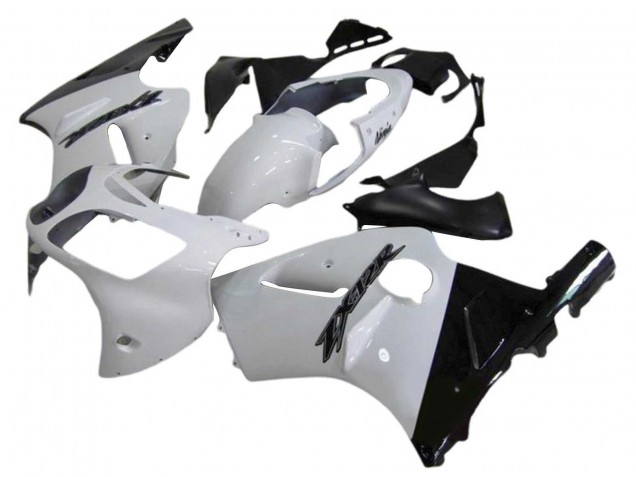 2000-2001 Kawasaki ZX12R Motorcycle Fairings - White Glossy Black Canada