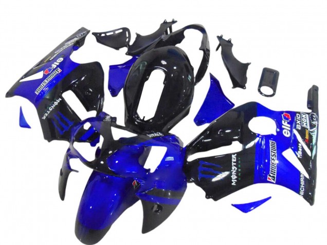 2000-2001 Kawasaki ZX12R Motorcycle Fairings - Glossy Black Blue Monster Canada